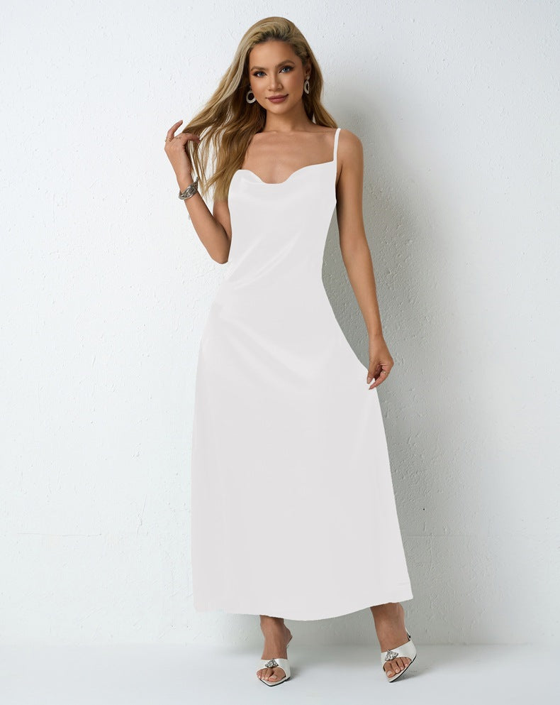 Pleated sleeveless dress for women